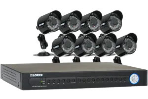 16 channel security DVR system with 8 cameras