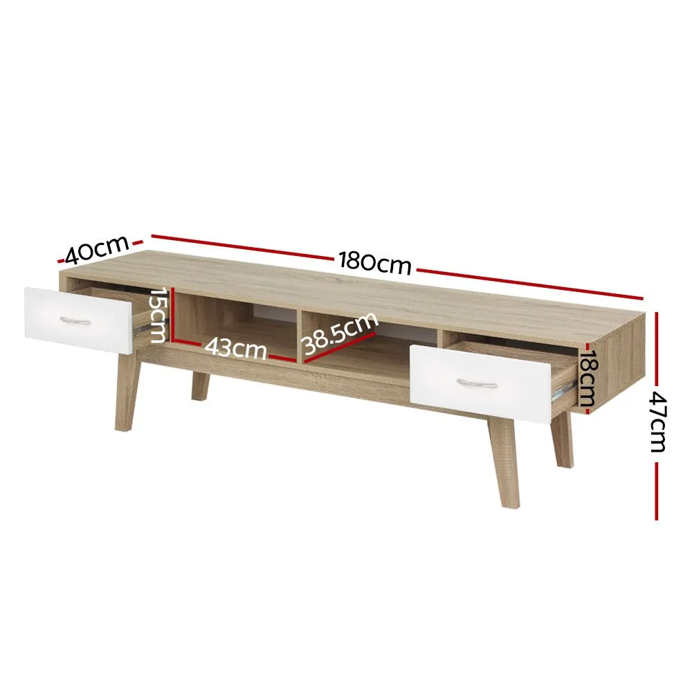180cm Scandinavian Oak TV Cabinet / Entertainment Unit