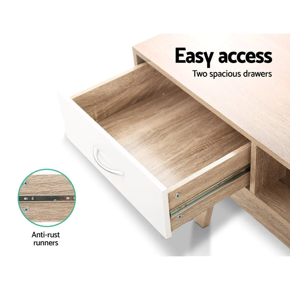 180cm Scandinavian Oak TV Cabinet / Entertainment Unit