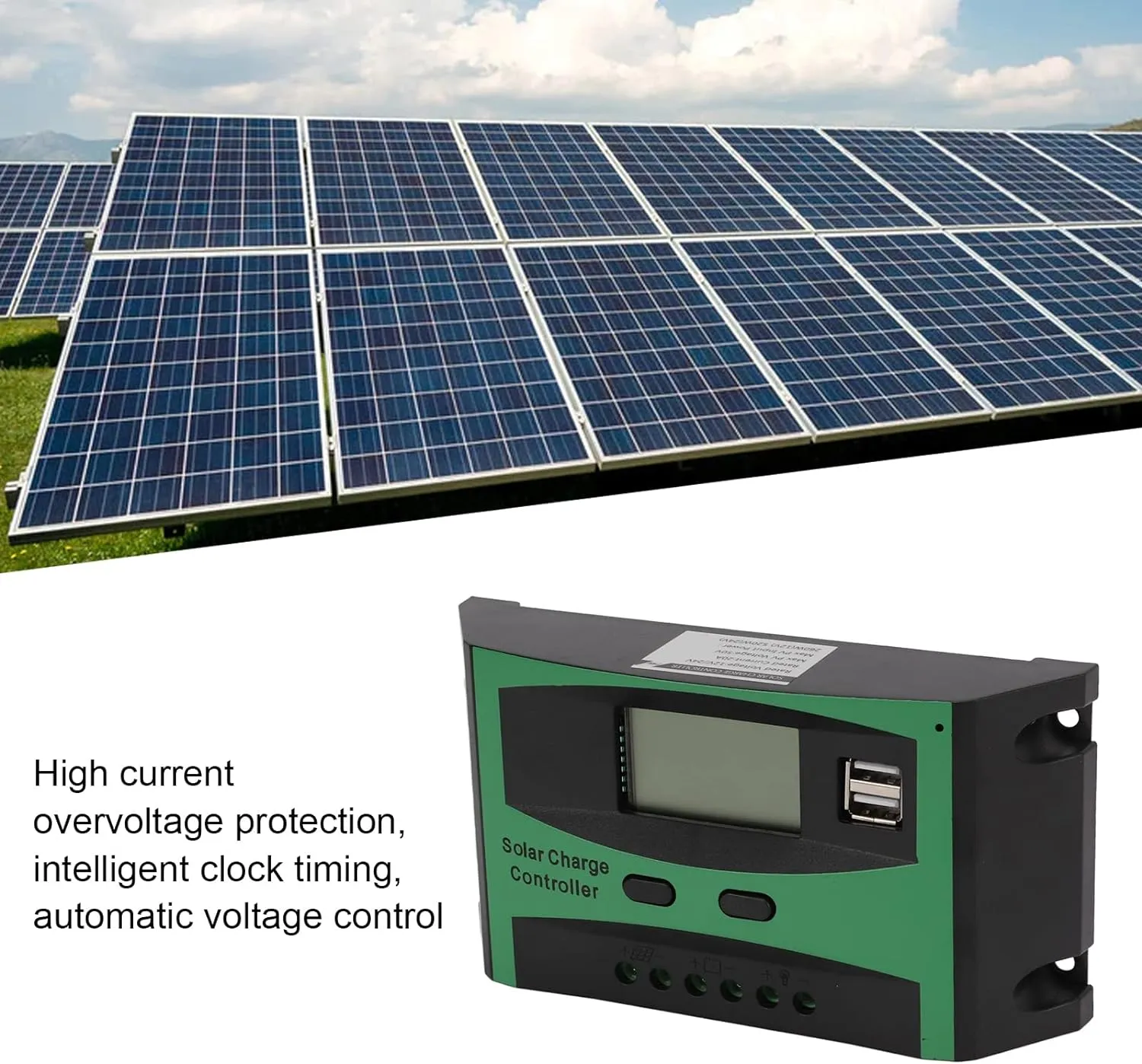 30A Lcd Solar Panel Battery Regulator For Solar Off-Grid System