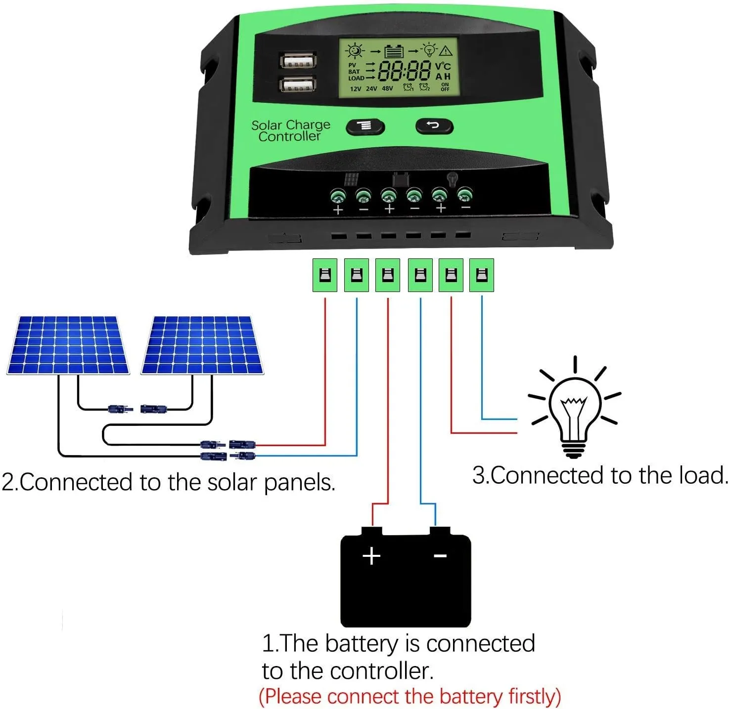 30A Lcd Solar Panel Battery Regulator For Solar Off-Grid System