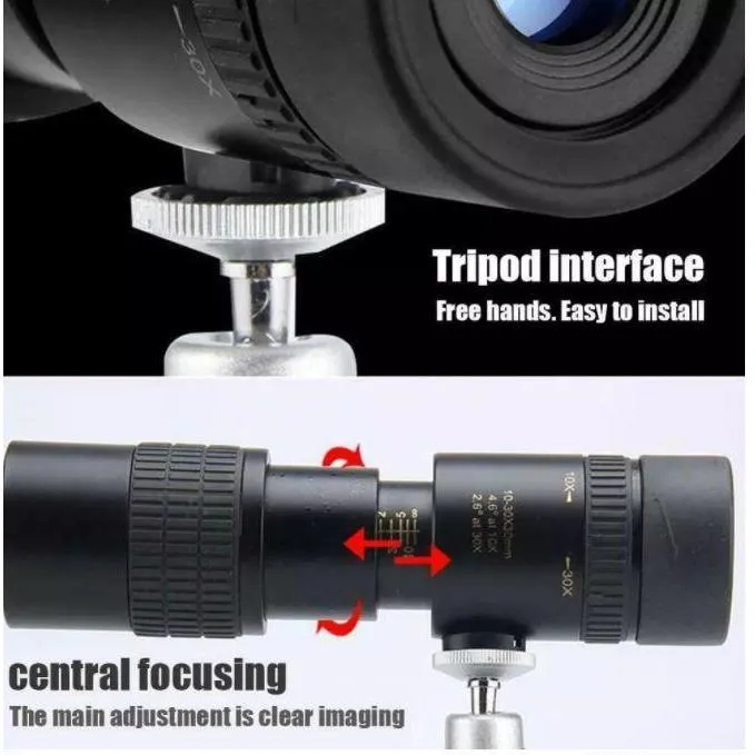 4K Super Telephoto Zoom Monocular Telescope Mobile Phone Camera Lens with tripod & clip