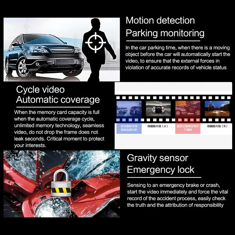 5" LCD Touch Screen Rear View Mirror Car Recorder with Separate Camera