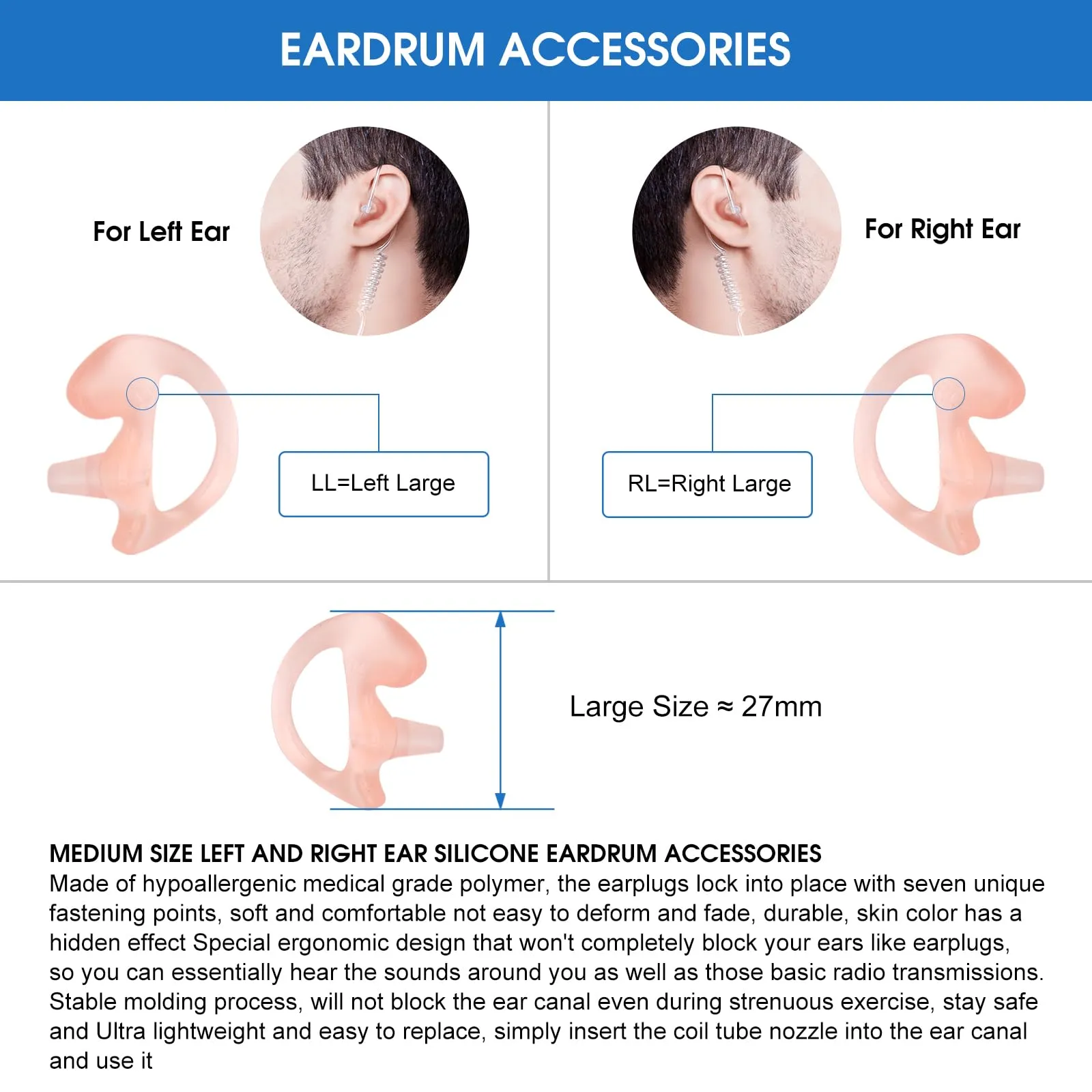 APX 6000 XPR 7550e Earpiece with Mic - Compatible for Motorola Radios APX 7000 4000 APX6000 APX 8000 XPR 7580e 7380e XPR 7550 7350e - Surveillance Headset by HAOSHENGDA Radio Earpiece