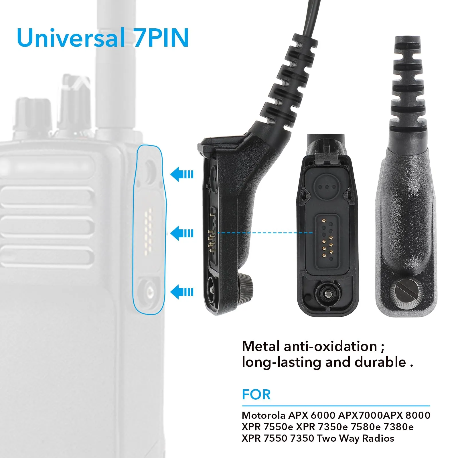 APX 6000 XPR 7550e Earpiece with Mic - Compatible for Motorola Radios APX 7000 4000 APX6000 APX 8000 XPR 7580e 7380e XPR 7550 7350e - Surveillance Headset by HAOSHENGDA Radio Earpiece