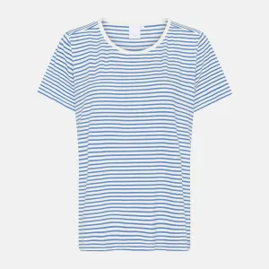 Bea kortærmet bambus t-shirt - lyseblå stribet