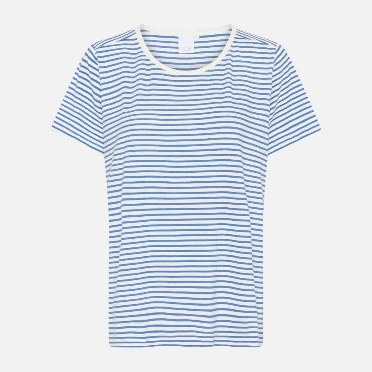 Bea kortærmet bambus t-shirt - lyseblå stribet