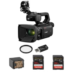 Canon XA75 4K UHD 1" Sensor Compact Professional 15x Zoom Camcorder Accessories Kit