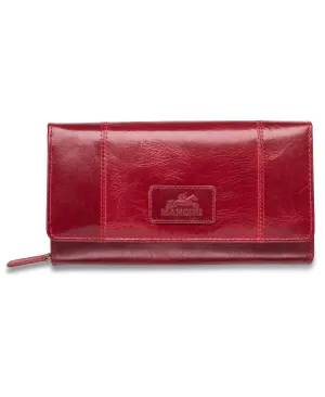 Casablanca Collection RFID Secure Mancini Women's Clutch Wallet, Red