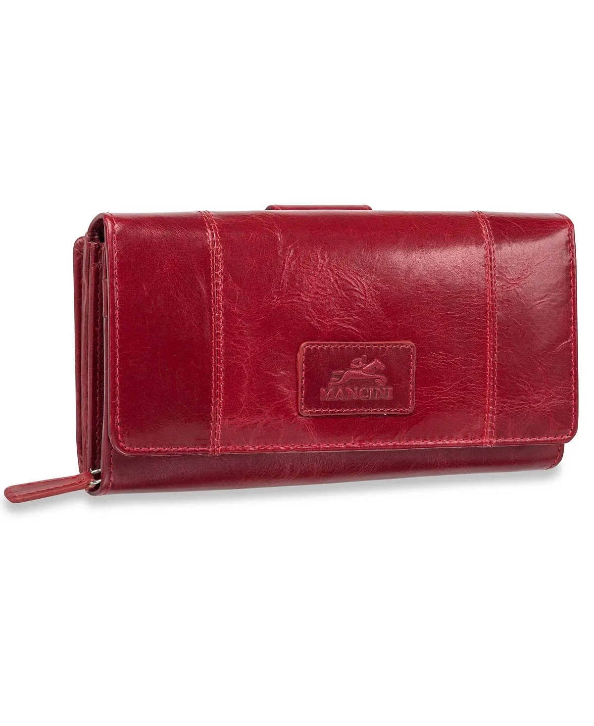 Casablanca Collection RFID Secure Mancini Women's Clutch Wallet, Red