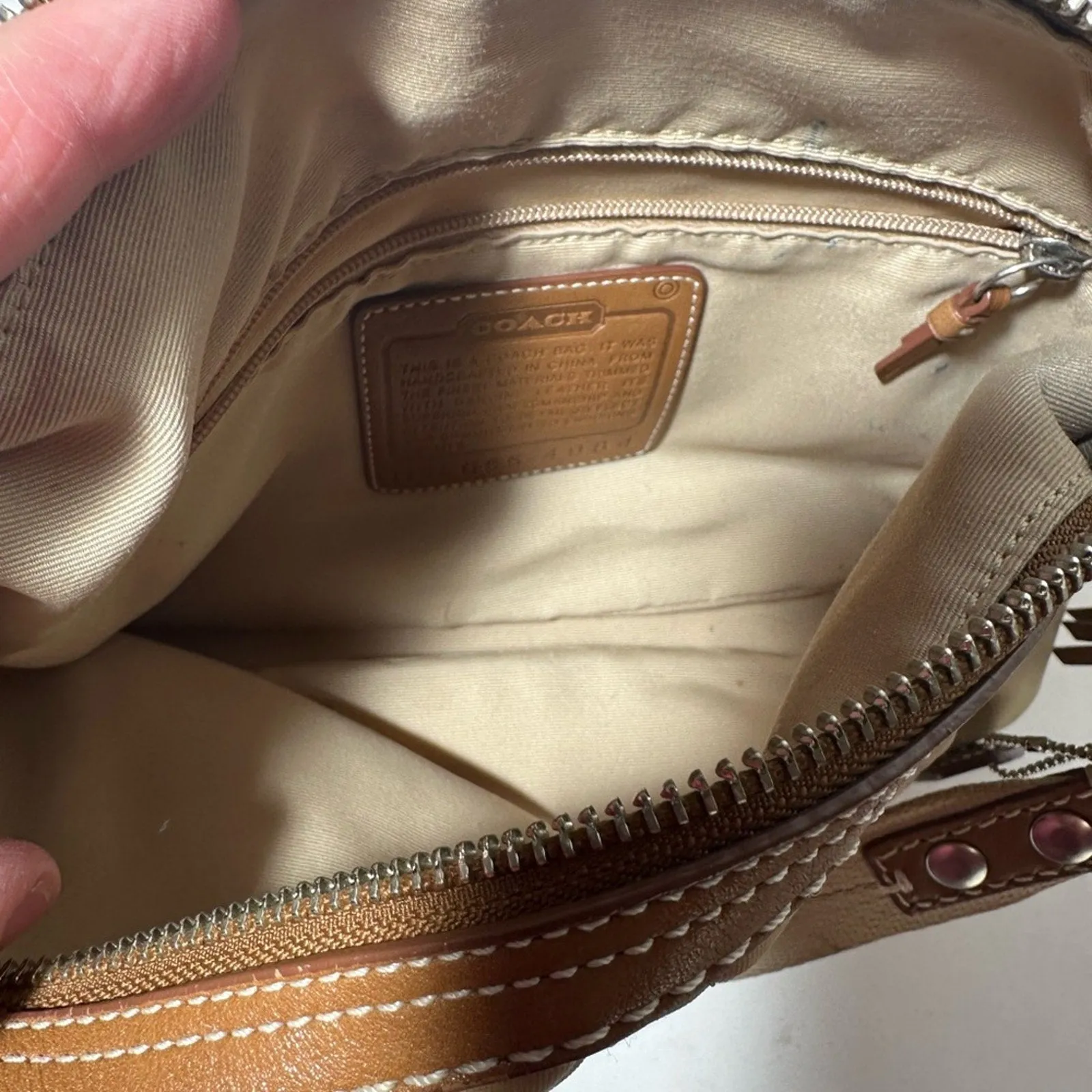 Coach Hampton Weekender Tan Belt Bag with Adjustable Strap and Durable Material
