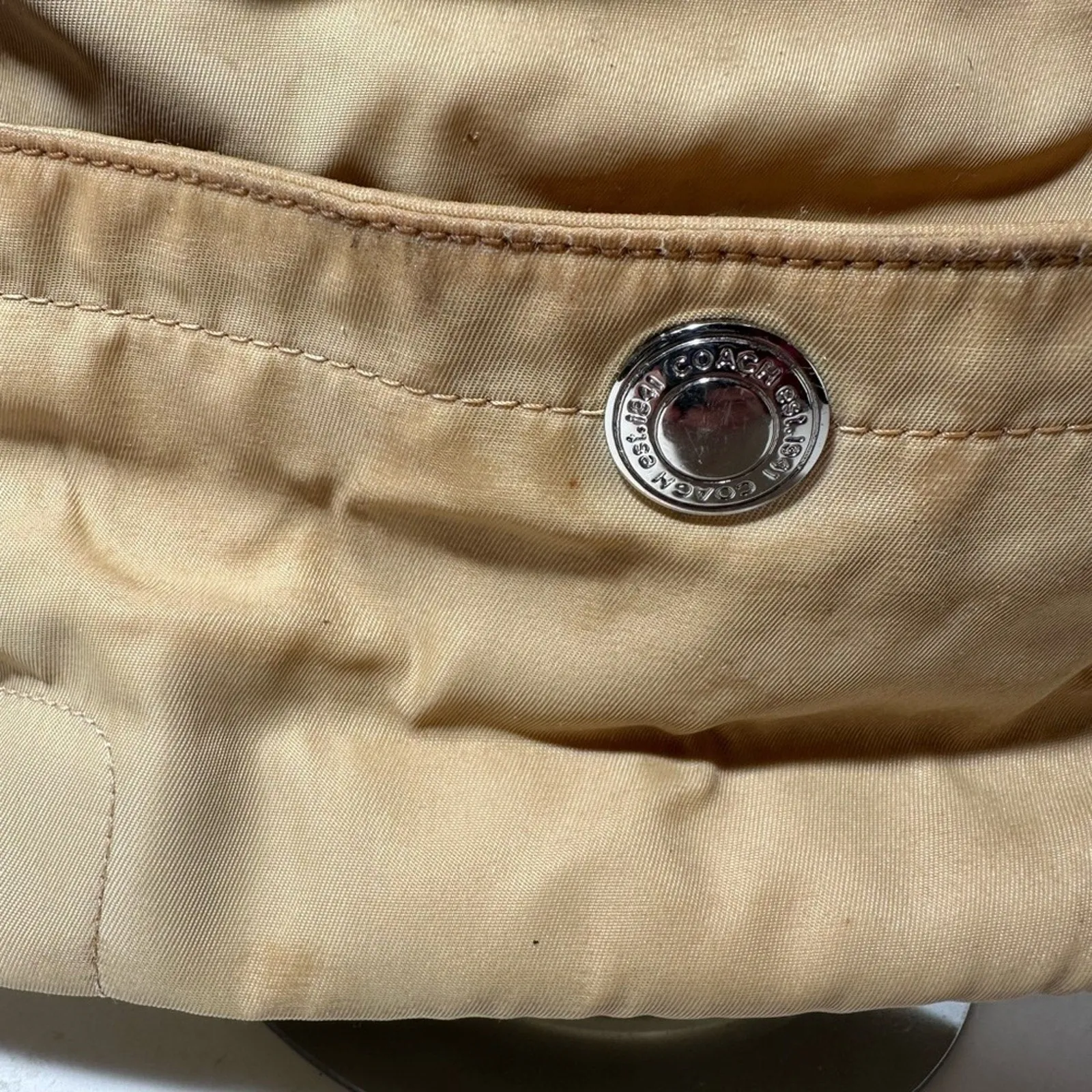 Coach Hampton Weekender Tan Belt Bag with Adjustable Strap and Durable Material