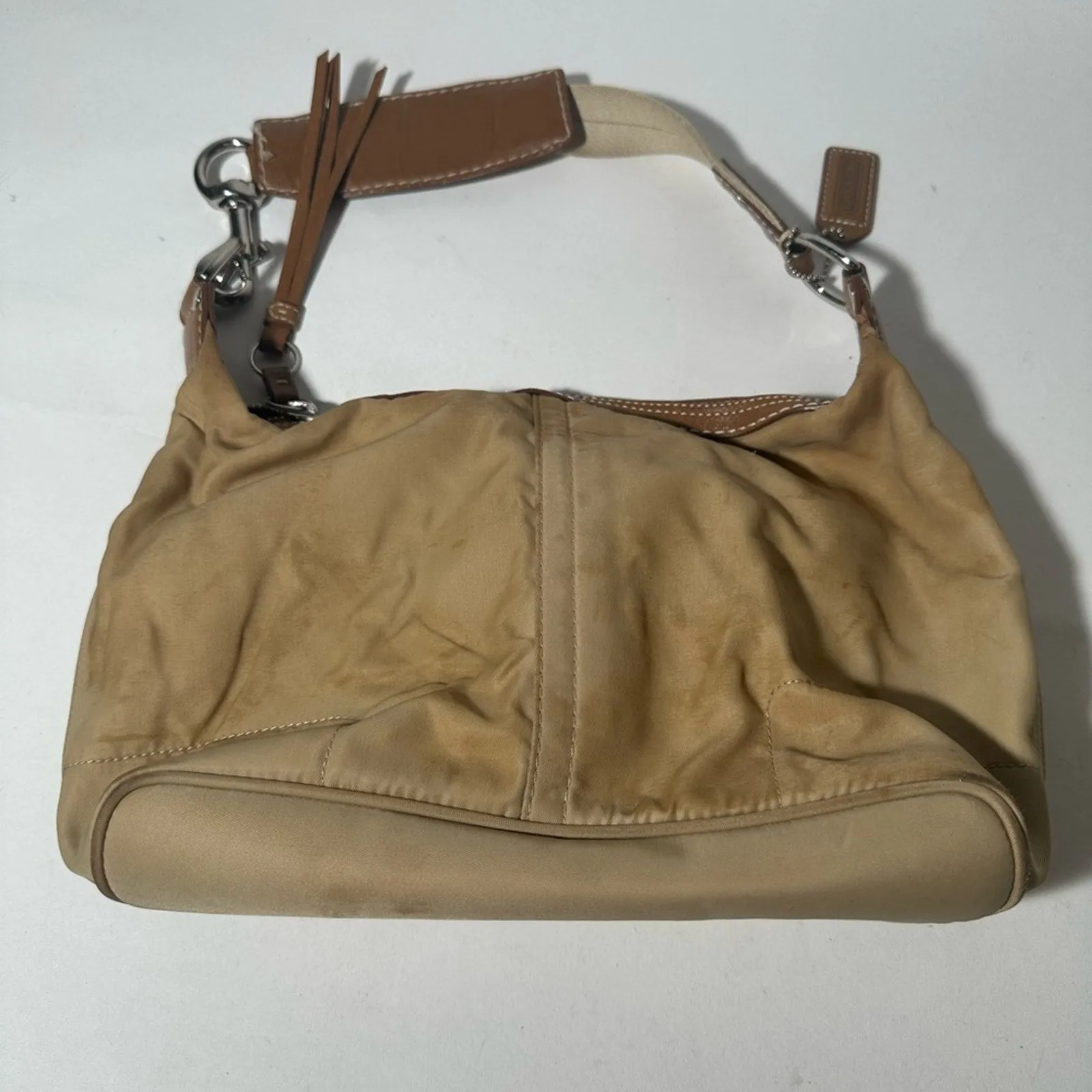 Coach Hampton Weekender Tan Belt Bag with Adjustable Strap and Durable Material