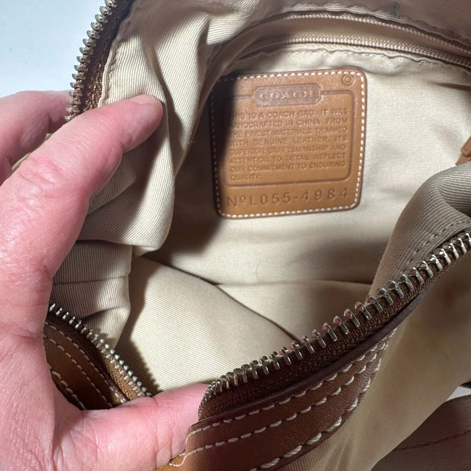 Coach Hampton Weekender Tan Belt Bag with Adjustable Strap and Durable Material