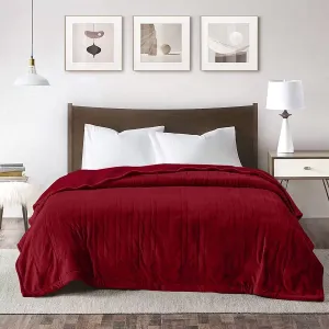 cozy Heated Blanket King Size, Heating Electric Throw Blanket Dual Control, Soft Velvet, 10 Heat Settings, 12 Hours Auto Off, Red