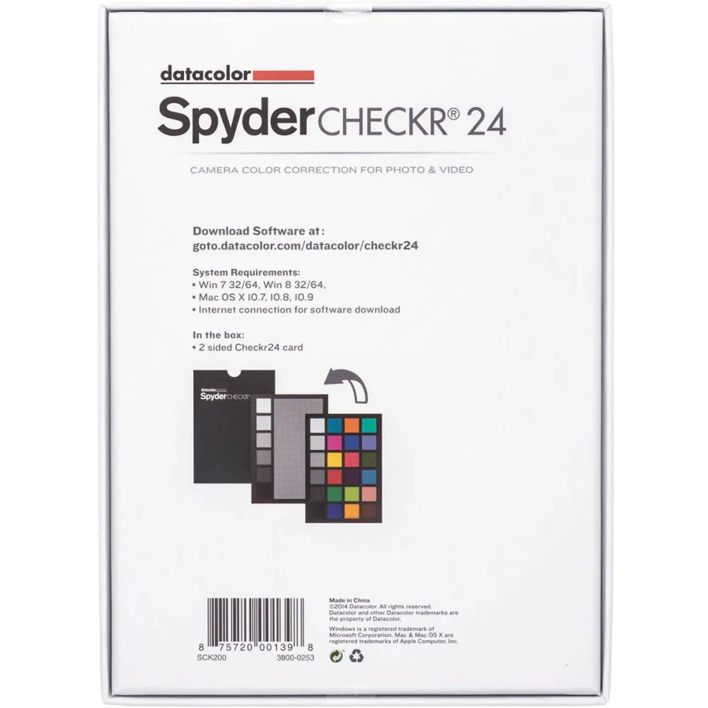 Datacolor SpyderCHECKR24 SCK200 Colour Correction Card