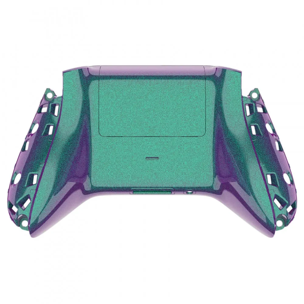 eXtremeRate Chameleon Green Purple Glossy Custom Bottom Shell w/ Battery Cover for Xbox Series S/X Controller - Controller & Side Rails NOT Included - BX3P302
