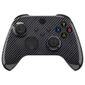 eXtremeRate Graphite Carbon Fiber Pattern Replacement Part Faceplate, Soft Touch Grip Housing Shell Case for Xbox Series S & Xbox Series X Controller Accessories - Controller NOT Included - FX3S217