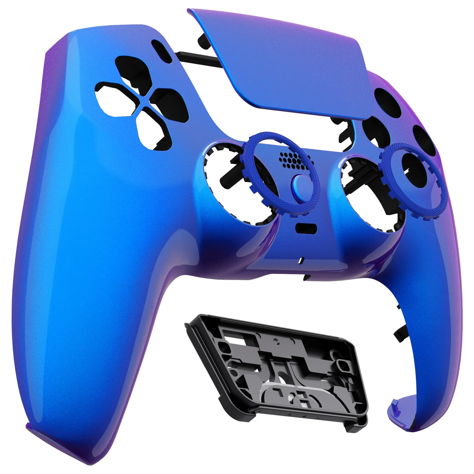 eXtremeRate LUNA Redesigned Front Shell with Touchpad for PS5 Controller BDM-010/020/030/040/050 - Chameleon Purple Blue - GHPFP003