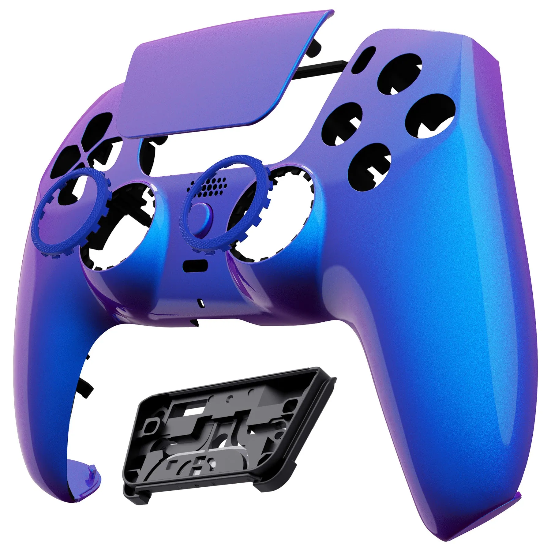 eXtremeRate LUNA Redesigned Front Shell with Touchpad for PS5 Controller BDM-010/020/030/040/050 - Chameleon Purple Blue - GHPFP003