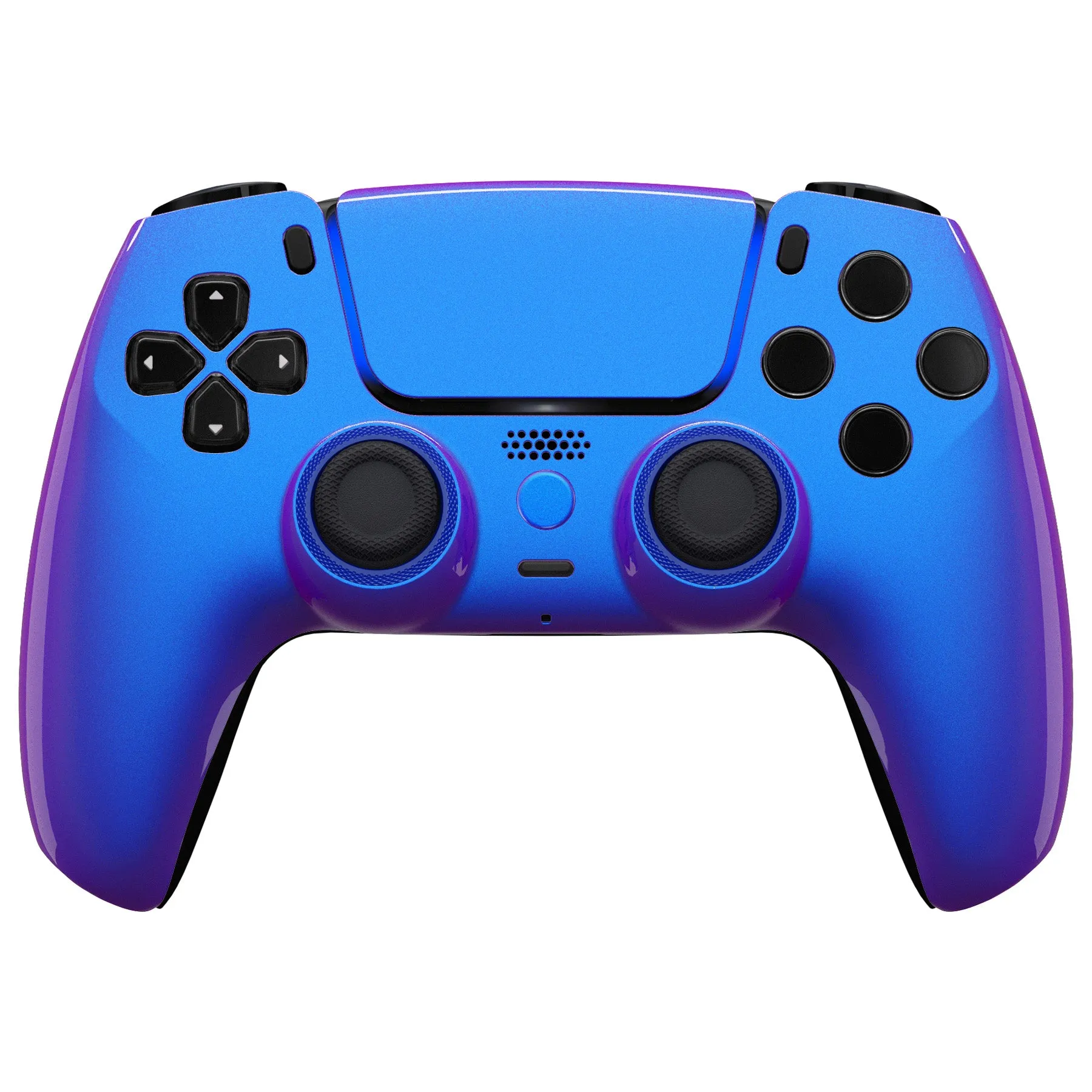 eXtremeRate LUNA Redesigned Front Shell with Touchpad for PS5 Controller BDM-010/020/030/040/050 - Chameleon Purple Blue - GHPFP003