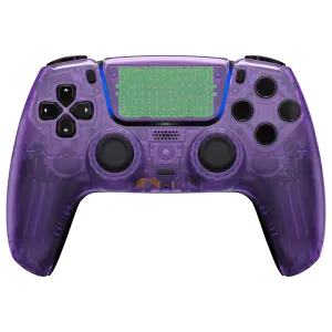 eXtremeRate LUNA Redesigned Front Shell with Touchpad for PS5 Controller BDM-010/020/030/040/050 - Clear Atomic Purple - GHPFM002