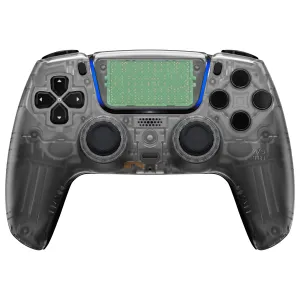 eXtremeRate LUNA Redesigned Front Shell with Touchpad for PS5 Controller BDM-010/020/030/040/050 - Clear Black - GHPFM003