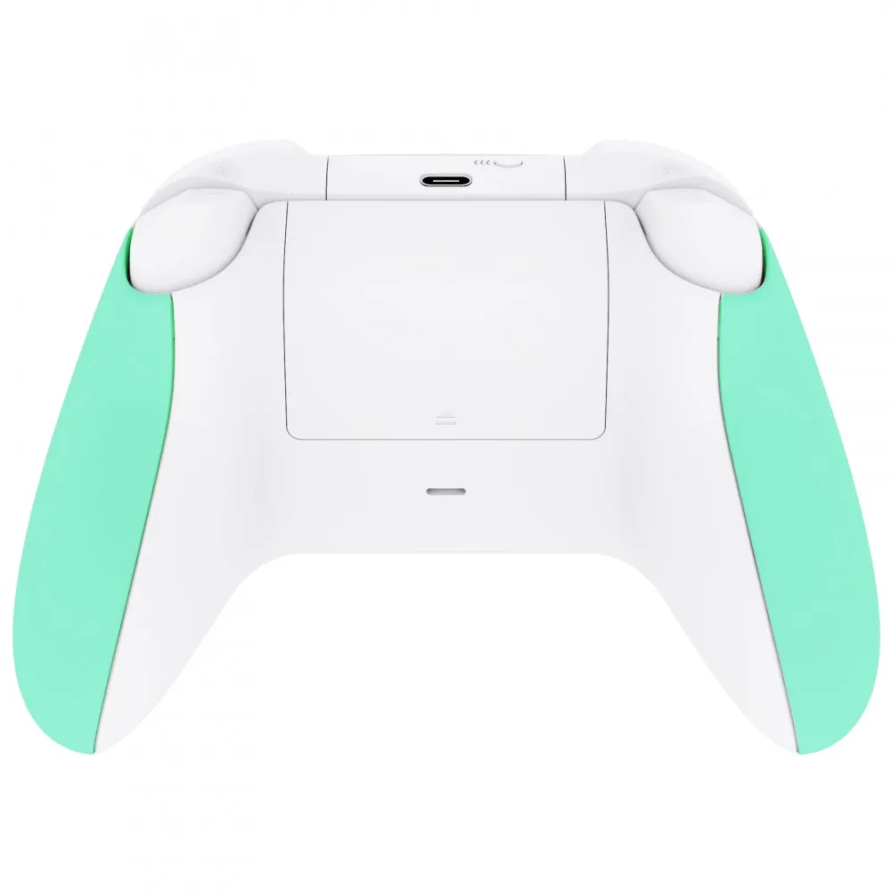 eXtremeRate Mint Green Back Panels, Comfortable Non-Slip Side Rails Handles, Game Improvement Replacement Parts for Xbox Series S / X Controller - Controller NOT Included - PX3P314