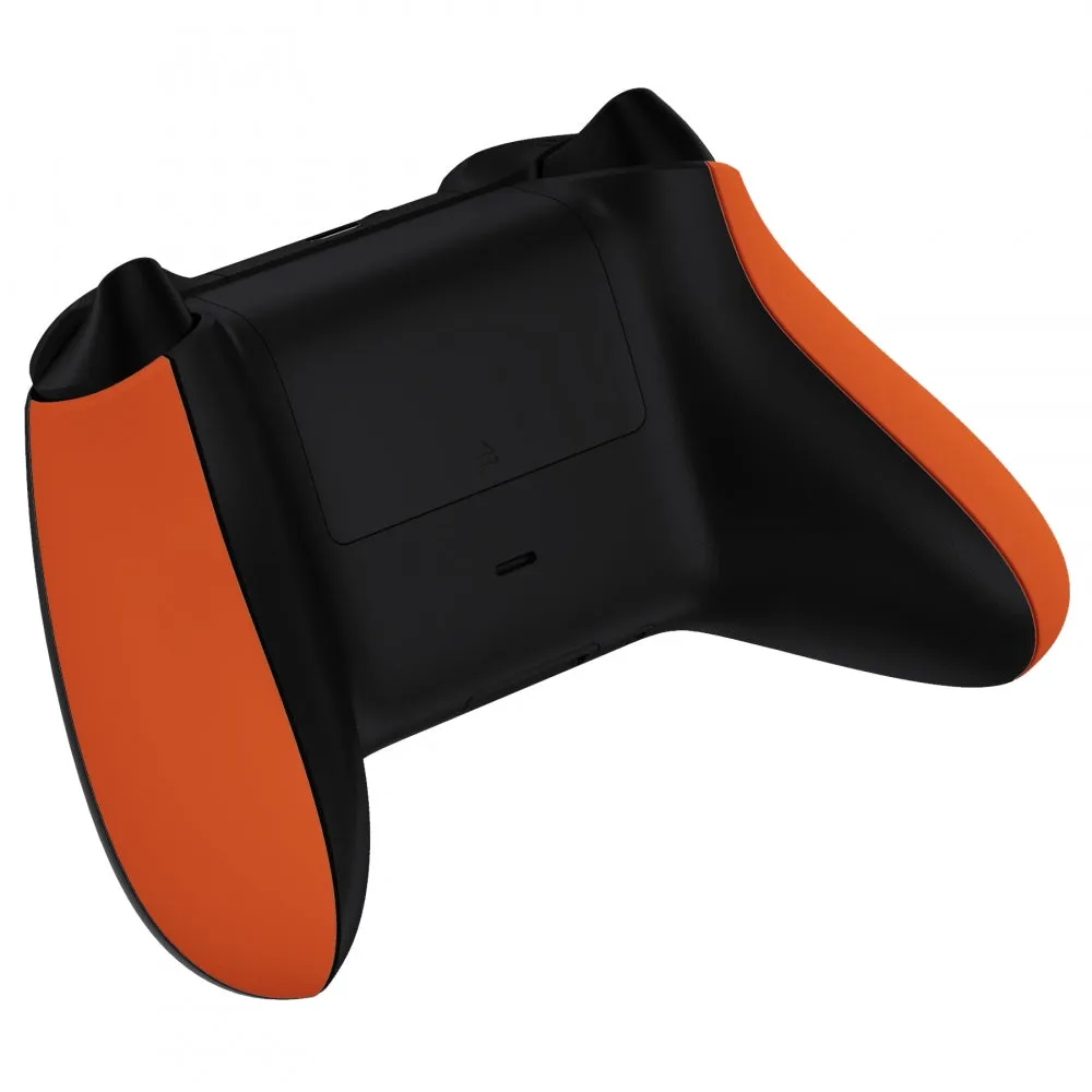 eXtremeRate Orange Soft Touch Grip Back Panels, Comfortable Non-Slip Side Rails Handles, Game Improvement Replacement Parts for Xbox Series S / X Controller - Controller NOT Included - PX3P304