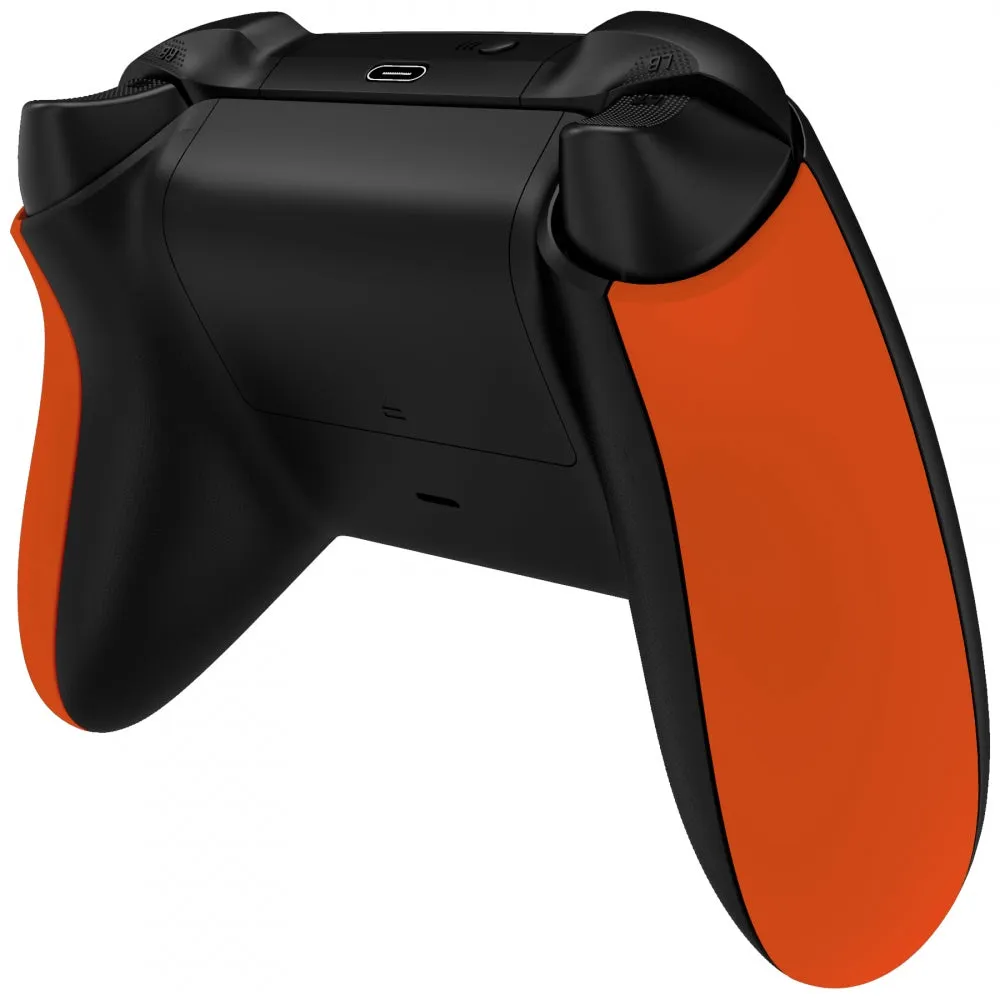 eXtremeRate Orange Soft Touch Grip Back Panels, Comfortable Non-Slip Side Rails Handles, Game Improvement Replacement Parts for Xbox Series S / X Controller - Controller NOT Included - PX3P304