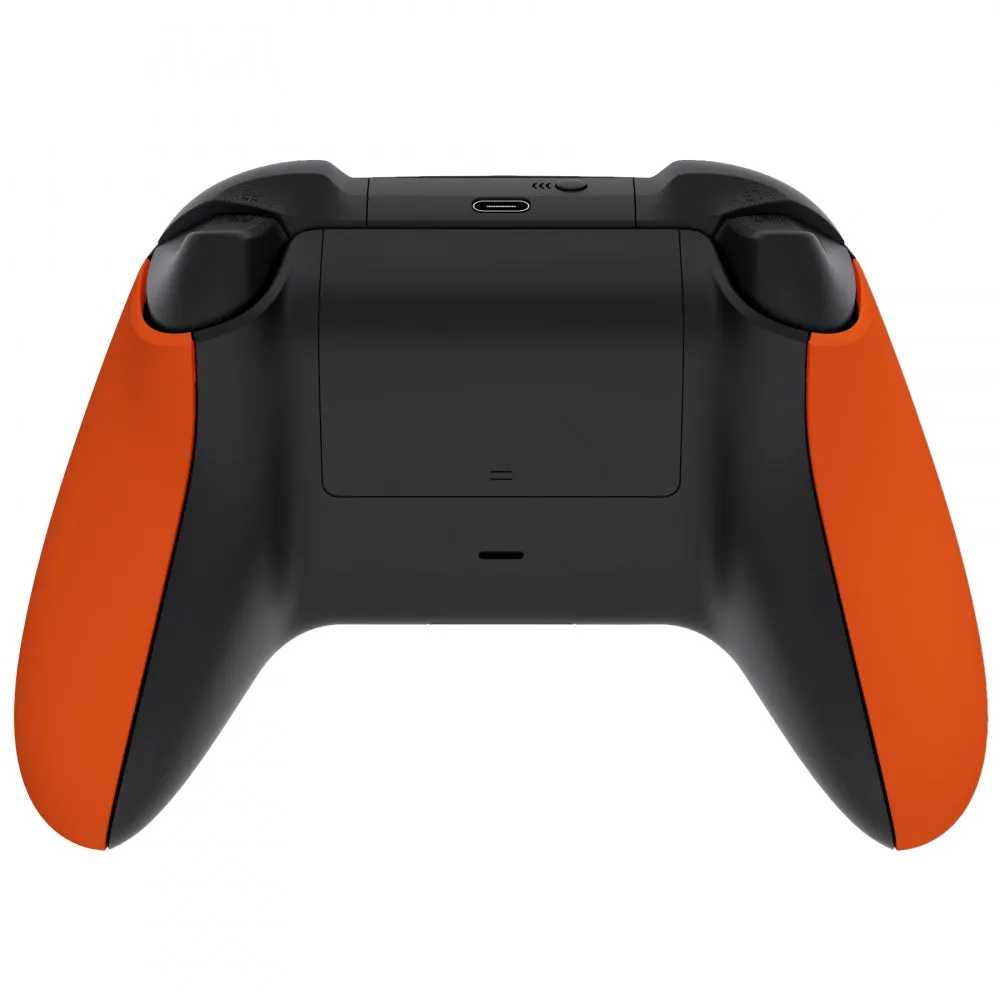 eXtremeRate Orange Soft Touch Grip Back Panels, Comfortable Non-Slip Side Rails Handles, Game Improvement Replacement Parts for Xbox Series S / X Controller - Controller NOT Included - PX3P304