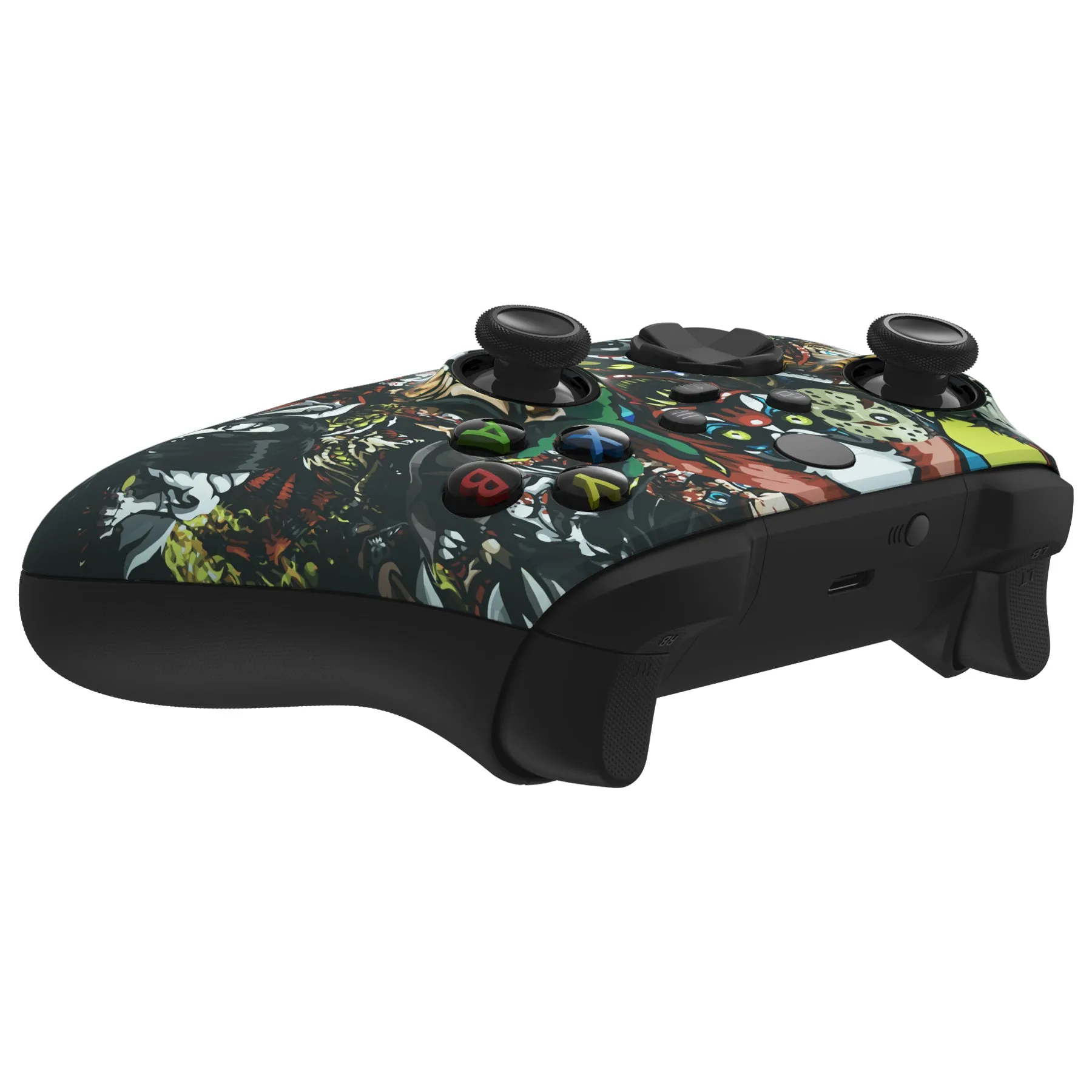 eXtremeRate Scary Party ASR Version Front Housing Shell with Accent Rings for Xbox Series X/S Controller, Custom Soft Touch Cover Faceplate for Xbox Core Controller Model 1914 - Controller NOT Included - YX3T104