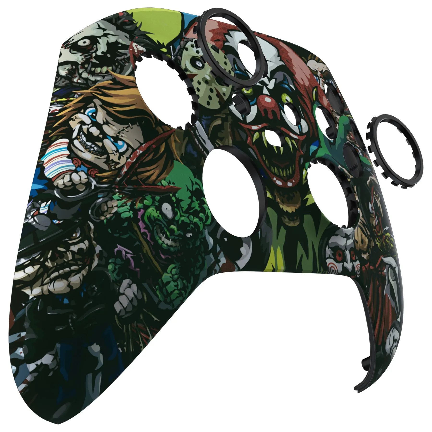 eXtremeRate Scary Party ASR Version Front Housing Shell with Accent Rings for Xbox Series X/S Controller, Custom Soft Touch Cover Faceplate for Xbox Core Controller Model 1914 - Controller NOT Included - YX3T104