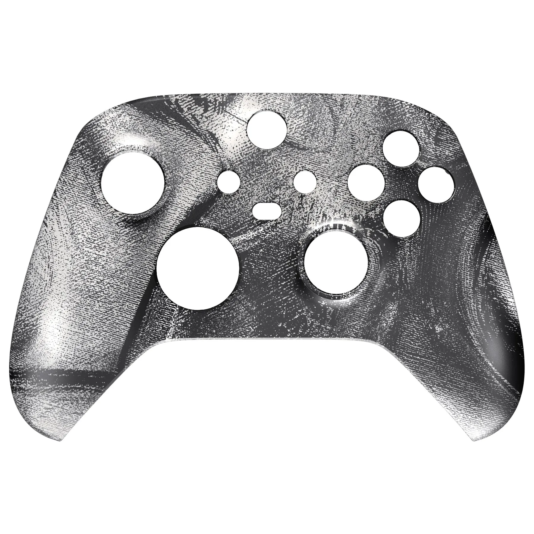 eXtremeRate Silver Wave Replacement Part Faceplate, Soft Touch Grip Housing Shell Case for Xbox Series S & Xbox Series X Controller Accessories - Controller NOT Included - FX3T169