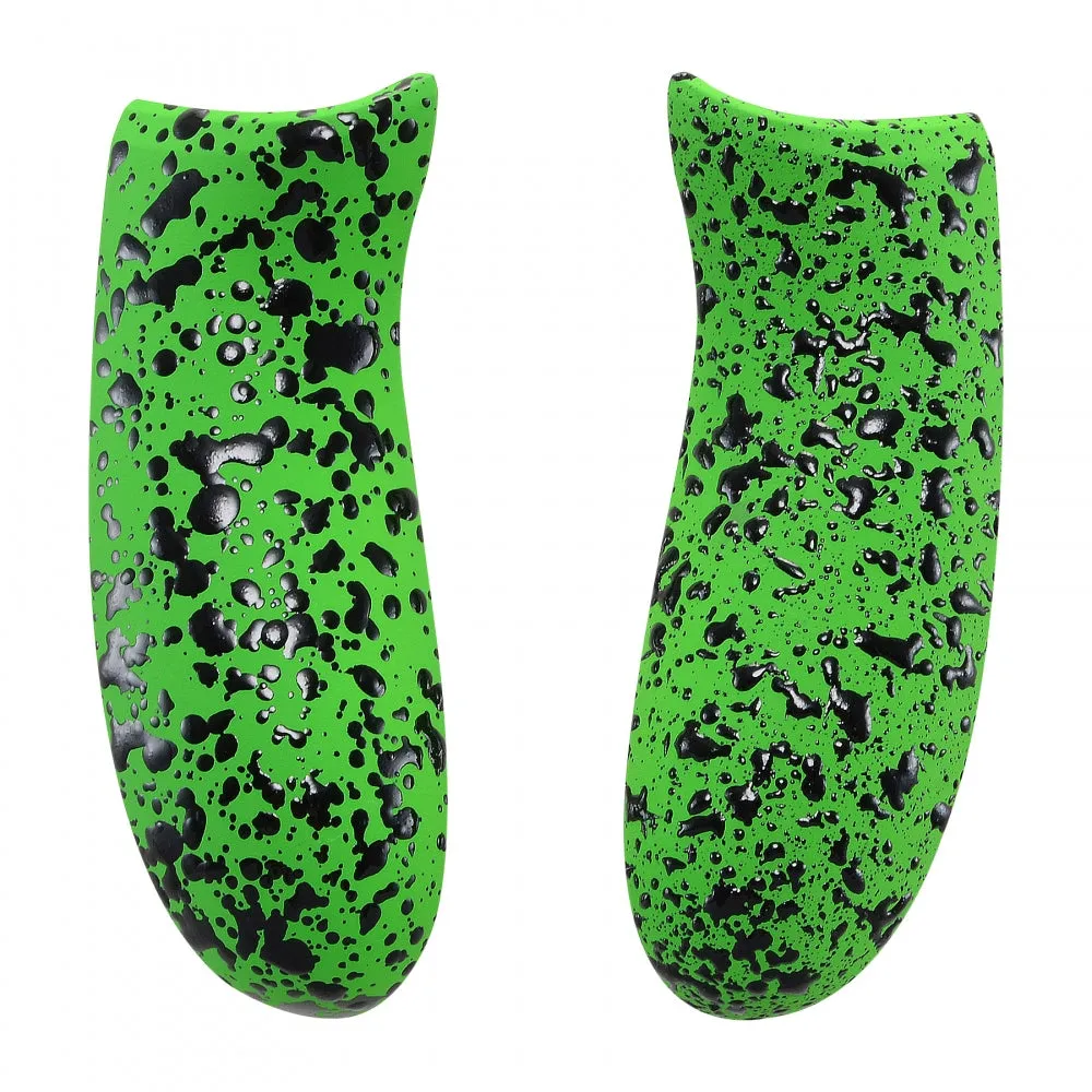 eXtremeRate Textured Green Back Panels Comfortable Non-slip Side Rails Replacement Parts for Microsoft Xbox One X & One S Controller - SXOJ0110