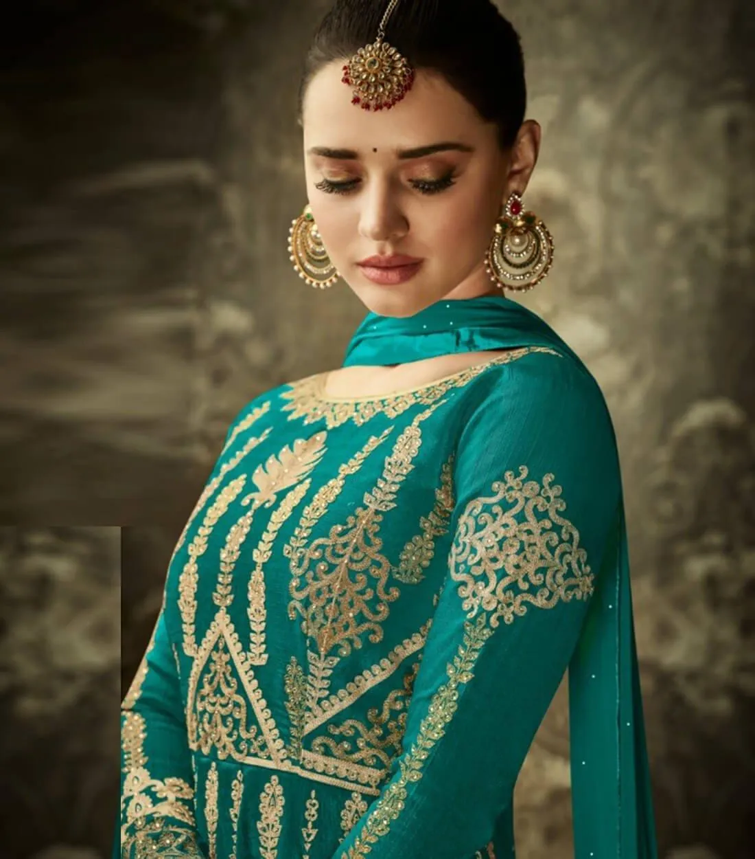 Green Bangalori Silk Semi Stitch Suit