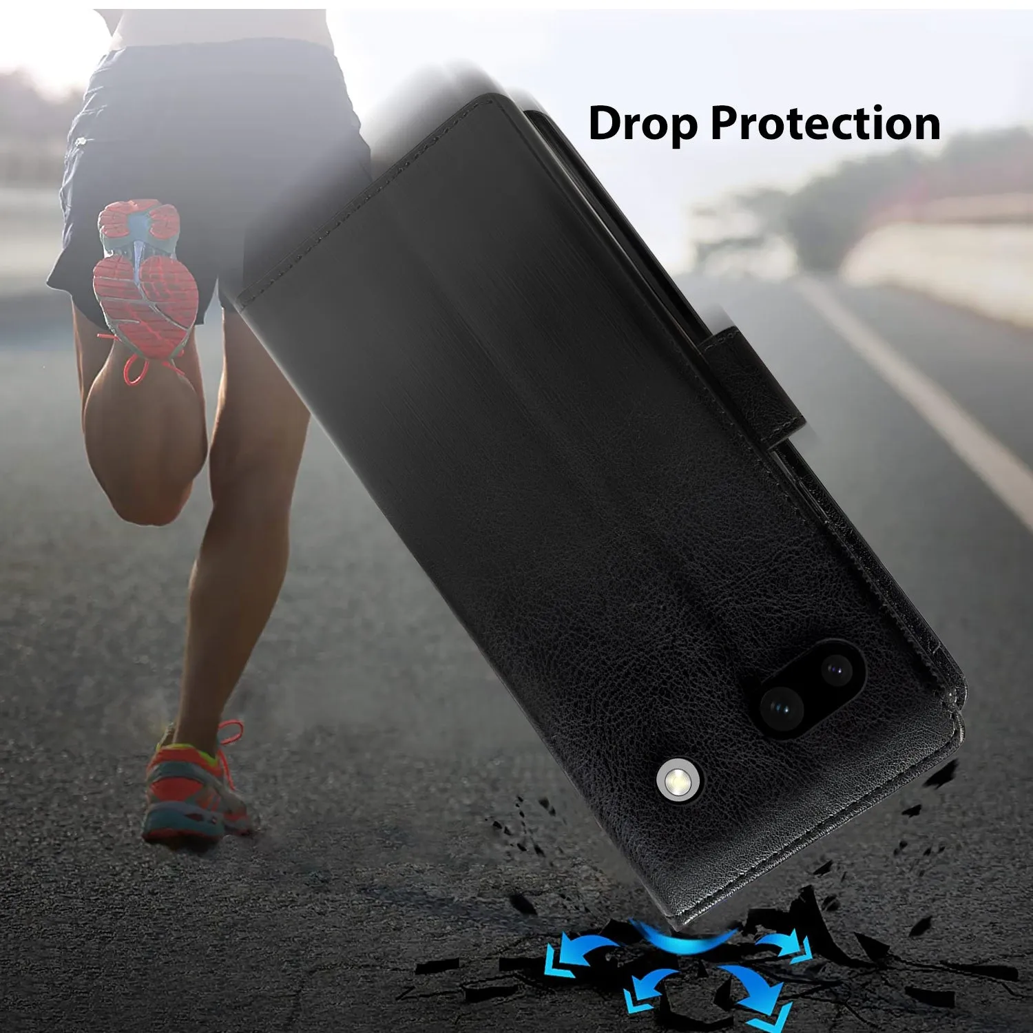 Hanman Google Pixel 7a Leather Case Black