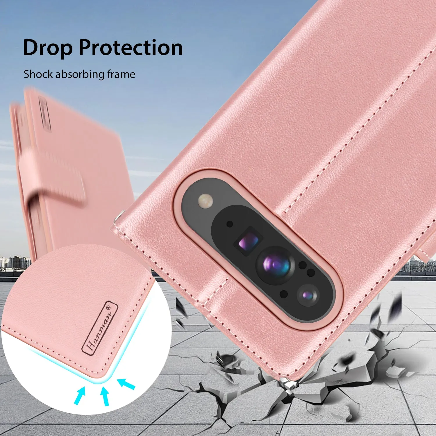 Hanman Google Pixel 9 Leather Case
