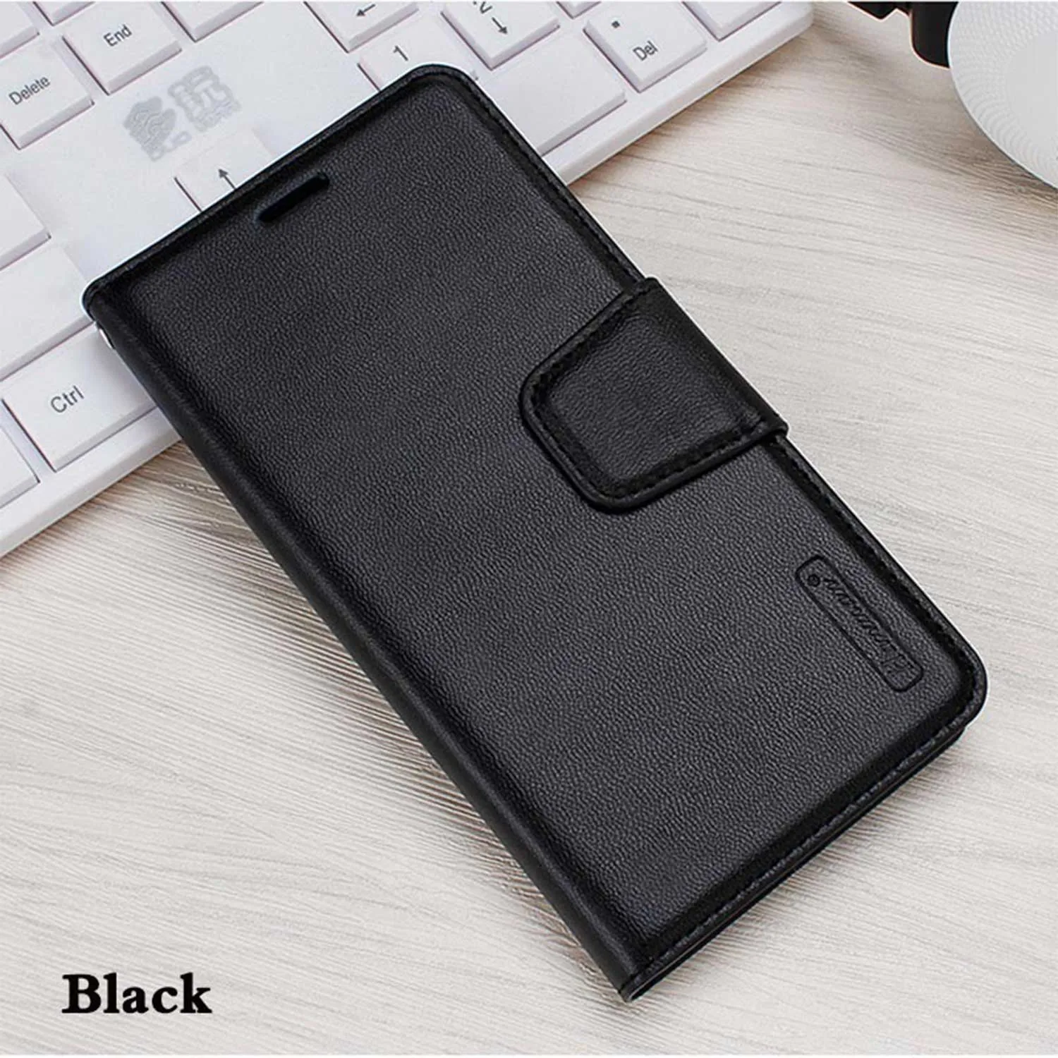 Hanman Samsung Galaxy S21 FE 5G Case Leather Black