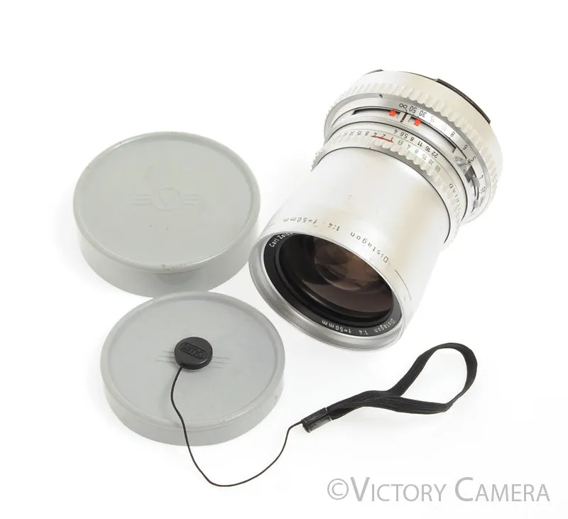 Hasselblad Zeiss Distagon 50mm f4.0 Chrome C Lens -Good Shutter and Glass-