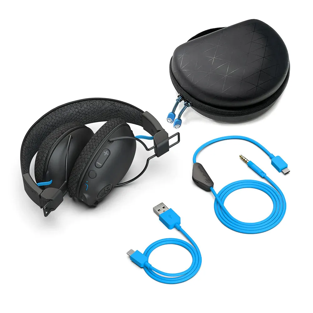 JLab Play Gaming Wireless Headset with 22  Hrs Bluetooth 5 Playtime Build-In Retractable Boom Microphone, AUX Gaming Cord and Consoles