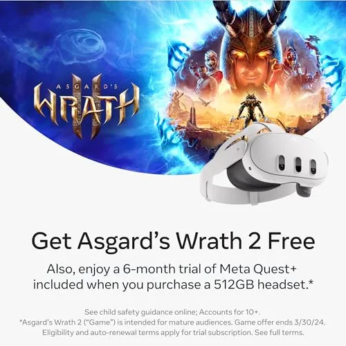 Meta Quest 3 512GB— Breakthrough Mixed Reality — Powerful Performance — Asgard’s Wrath 2 and Meta Quest  Bundle