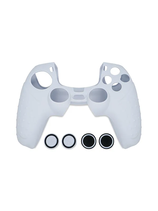 Mobilesteri Silicone Rubber Skin Case & Thumb-Stick Grip Set for PS5™ Game Controller