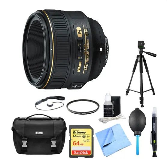 Nikon AF-S NIKKOR 58mm f/1.4G Lens Basic Bundle
