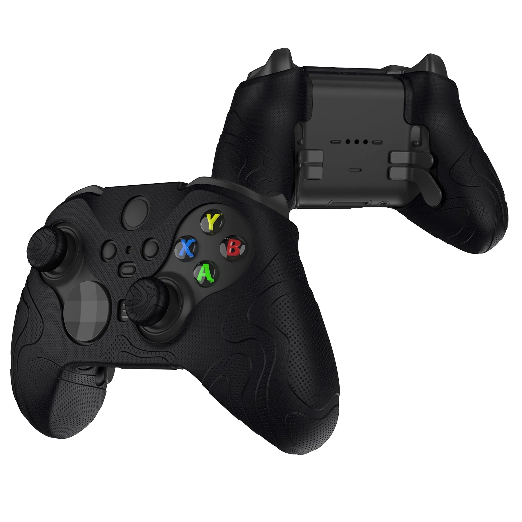 PlayVital Mountain Range Edition Silicone Cover with Thumb Grips for Xbox Elite Series 2 Controller & Xbox Elite Series 2 Core Controller - Black - DVGE2P001