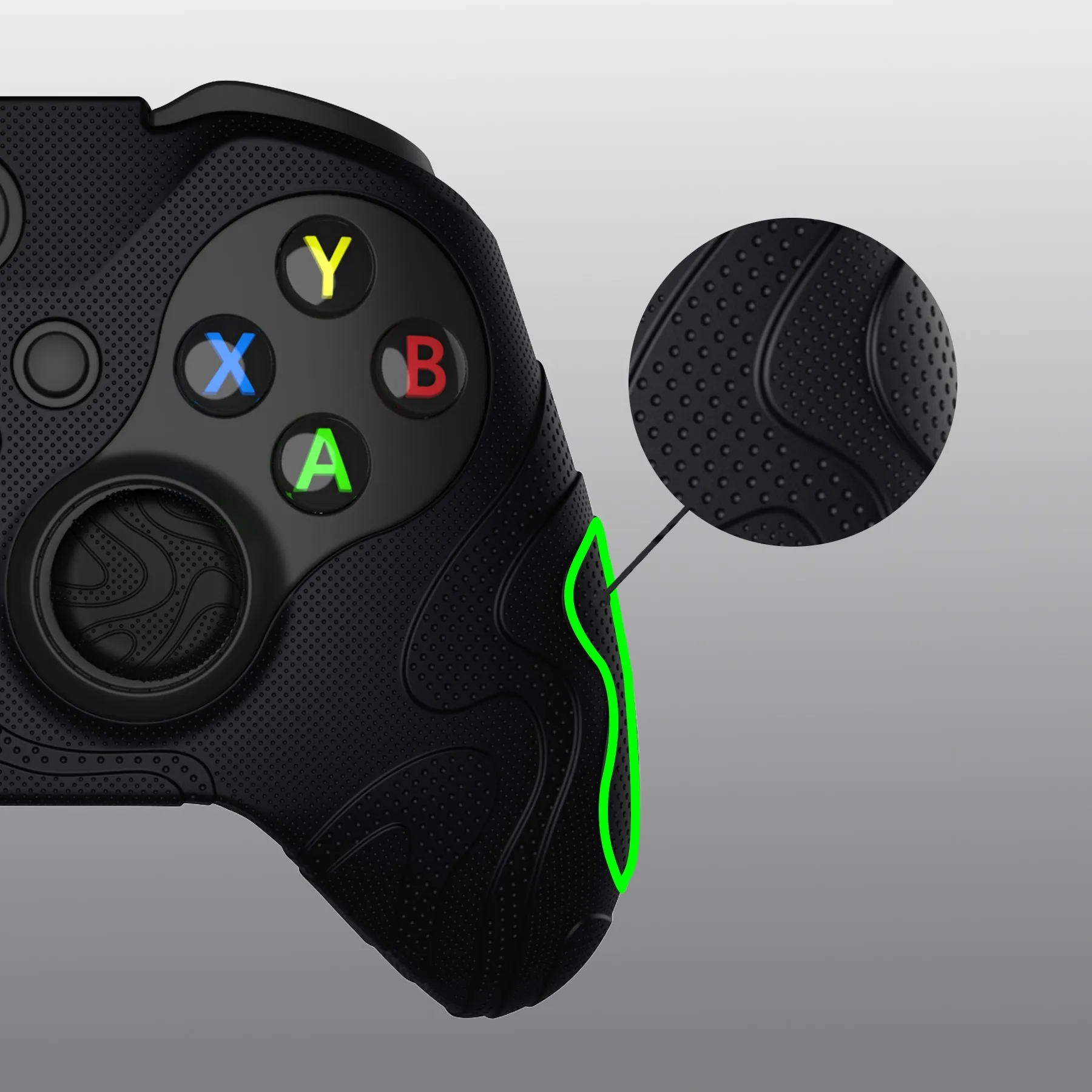 PlayVital Mountain Range Edition Silicone Cover with Thumb Grips for Xbox Elite Series 2 Controller & Xbox Elite Series 2 Core Controller - Black - DVGE2P001