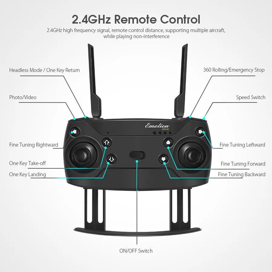 Quadcopter Drone With Wide Angle HD Camera