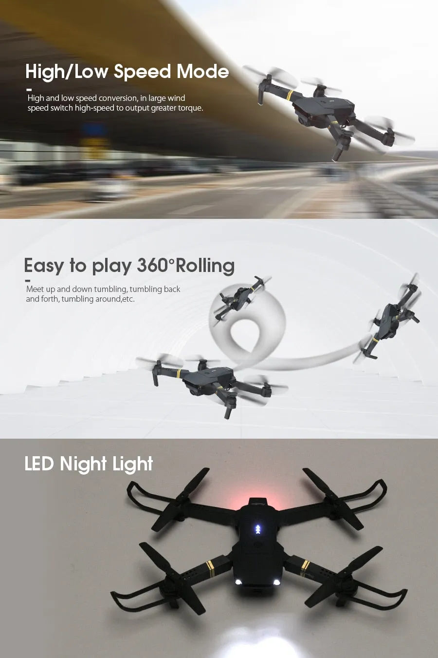 Quadcopter Drone With Wide Angle HD Camera