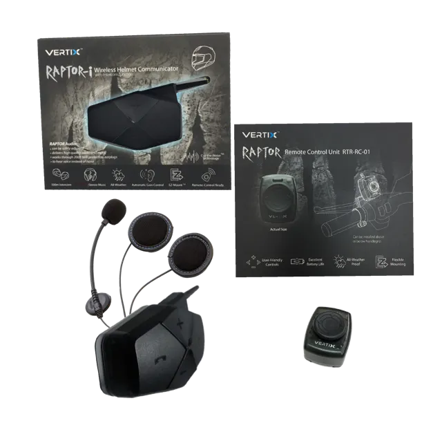 RAPTOR-i - Motorcycle Intercom for Communication (Open Face Helmet)