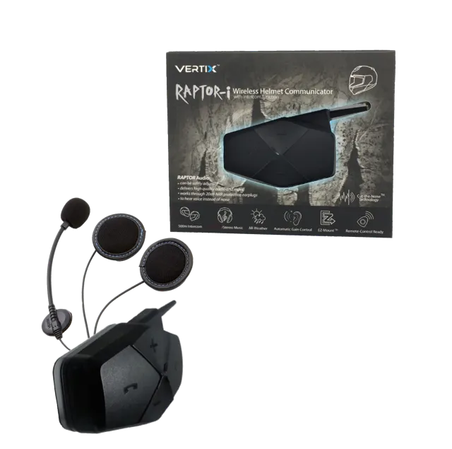 RAPTOR-i - Motorcycle Intercom for Communication (Open Face Helmet)